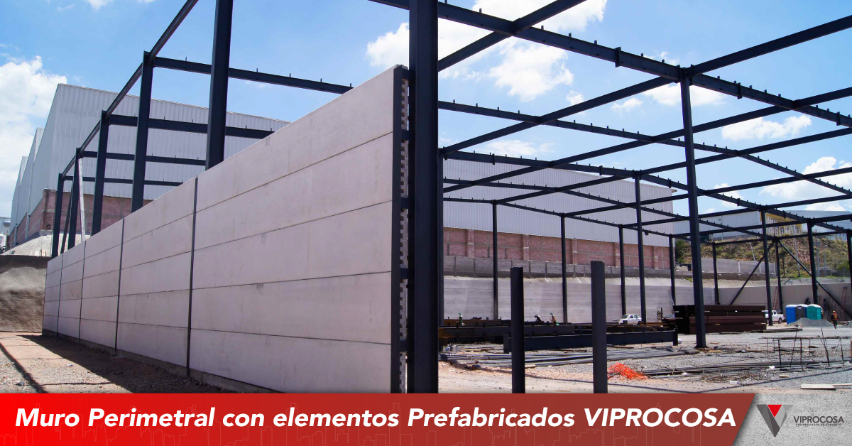Sistema de muros con prefabricados de concreto para una nave industrial Placa alveolar y Vipropanel